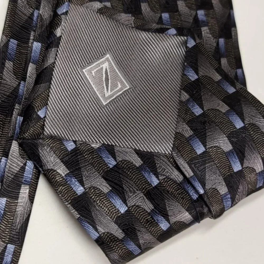 💠Z Inc Pure Silk Mens Tie Geometric 4